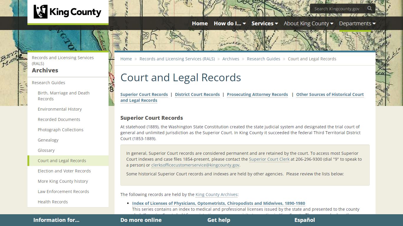 Court and Legal Records - King County